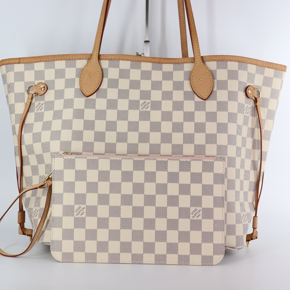 Sold💜Louis Vuitton Damier Azur Neo Neverfull MM Rose Ballerine